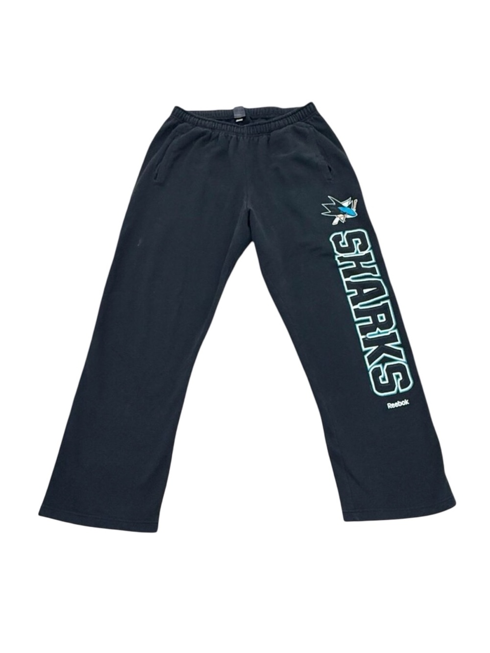 Vintage San Jose Sharks Reebok Sweatpants Black NHL Graphic